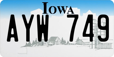 IA license plate AYW749