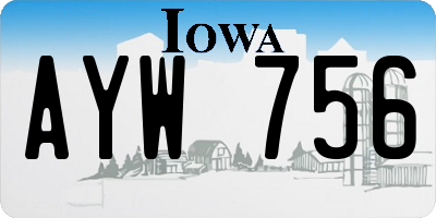IA license plate AYW756