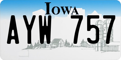 IA license plate AYW757