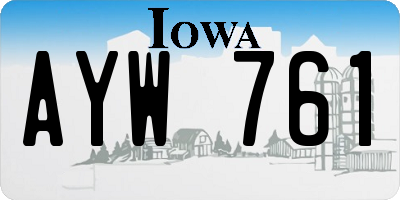 IA license plate AYW761