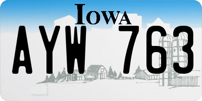 IA license plate AYW763