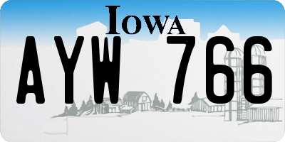 IA license plate AYW766