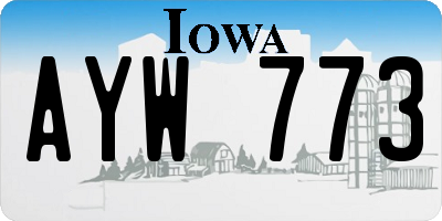 IA license plate AYW773