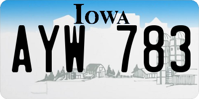 IA license plate AYW783