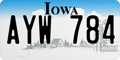 IA license plate AYW784