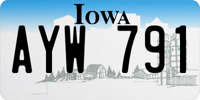 IA license plate AYW791