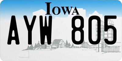 IA license plate AYW805
