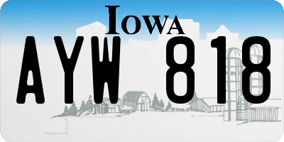 IA license plate AYW818