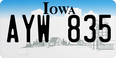 IA license plate AYW835