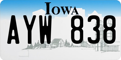 IA license plate AYW838