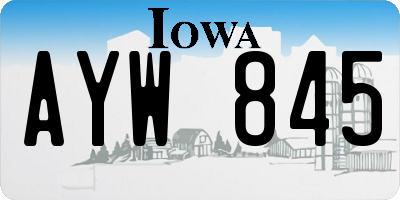 IA license plate AYW845