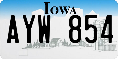 IA license plate AYW854