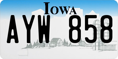 IA license plate AYW858