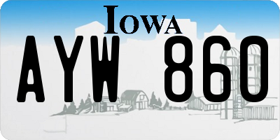 IA license plate AYW860