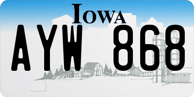 IA license plate AYW868