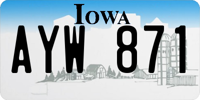 IA license plate AYW871