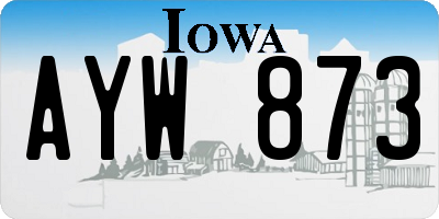 IA license plate AYW873