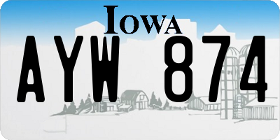 IA license plate AYW874