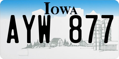 IA license plate AYW877