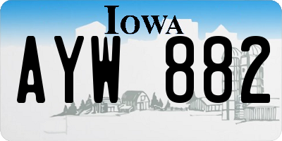 IA license plate AYW882