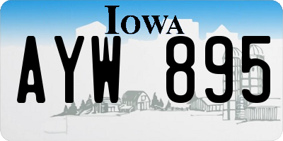 IA license plate AYW895