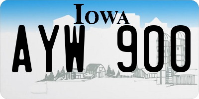 IA license plate AYW900