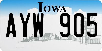 IA license plate AYW905