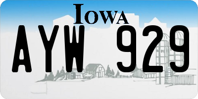 IA license plate AYW929