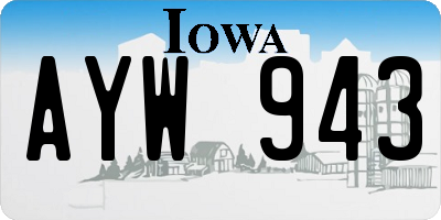 IA license plate AYW943