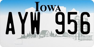 IA license plate AYW956