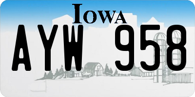 IA license plate AYW958