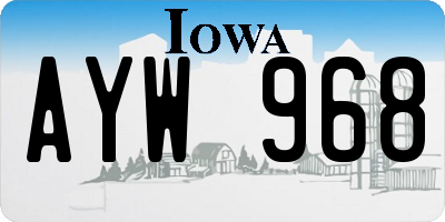 IA license plate AYW968