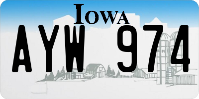 IA license plate AYW974