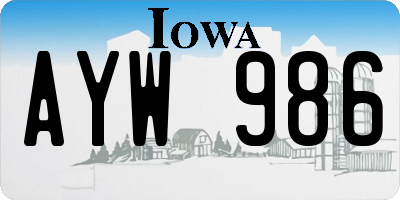 IA license plate AYW986