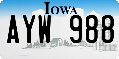 IA license plate AYW988