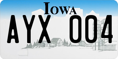 IA license plate AYX004