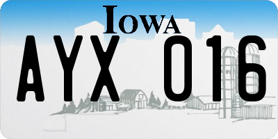 IA license plate AYX016
