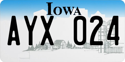 IA license plate AYX024