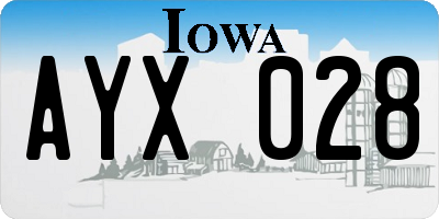 IA license plate AYX028