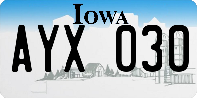 IA license plate AYX030