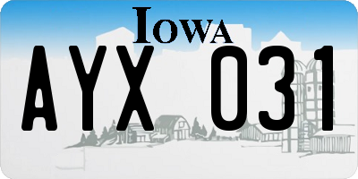 IA license plate AYX031