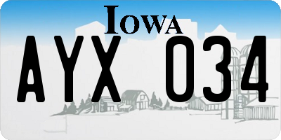 IA license plate AYX034