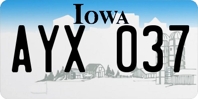 IA license plate AYX037