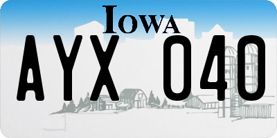 IA license plate AYX040