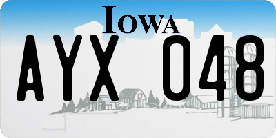 IA license plate AYX048