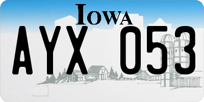 IA license plate AYX053