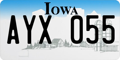 IA license plate AYX055