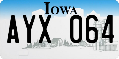 IA license plate AYX064