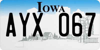 IA license plate AYX067