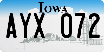 IA license plate AYX072